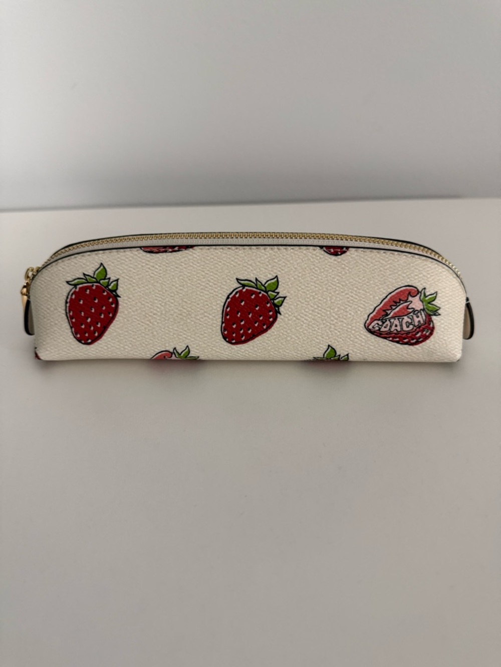 Coach Pencil Case With Strawberry Print